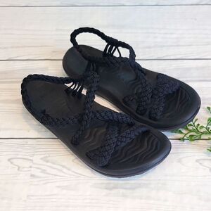 Megnya NWOT Women's Black Braided Slide Sandals Size 8